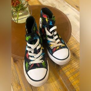 Boys size 12 Converse High Tops- Dinosaur print